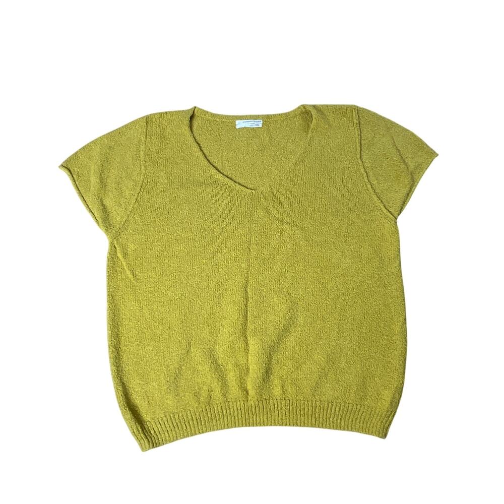 Anthropologie Yellow Knit Top